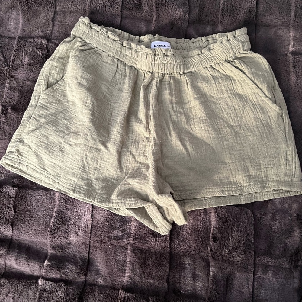 O'Neill Women's High Waist Light Olive Green Shorts